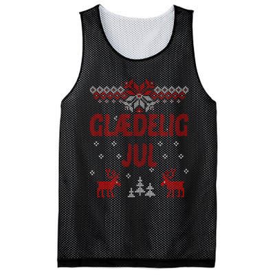 Glaedelig Jul Danish Merry Christmas Gift Idea Mesh Reversible Basketball Jersey Tank