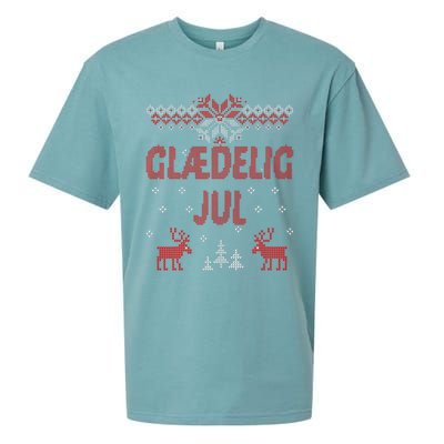 Glaedelig Jul Danish Merry Christmas Gift Idea Sueded Cloud Jersey T-Shirt