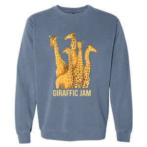 Giraffic Jam Funny Giraffe Driver Raffic Pun Gift Garment-Dyed Sweatshirt