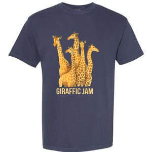 Giraffic Jam Funny Giraffe Driver Raffic Pun Gift Garment-Dyed Heavyweight T-Shirt