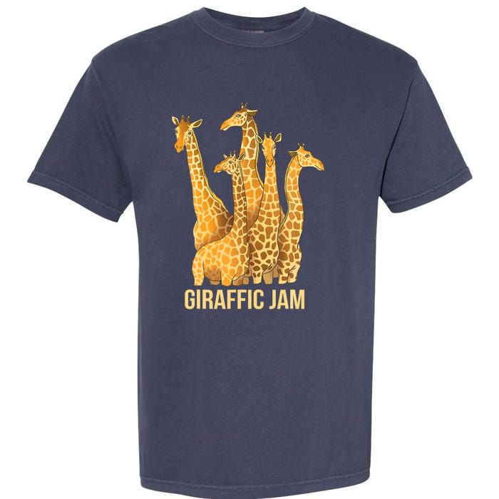 Giraffic Jam Funny Giraffe Driver Raffic Pun Gift Garment-Dyed Heavyweight T-Shirt