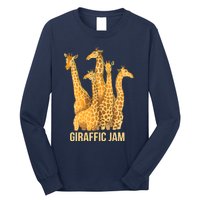 Giraffic Jam Funny Giraffe Driver Raffic Pun Gift Long Sleeve Shirt