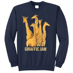 Giraffic Jam Funny Giraffe Driver Raffic Pun Gift Sweatshirt