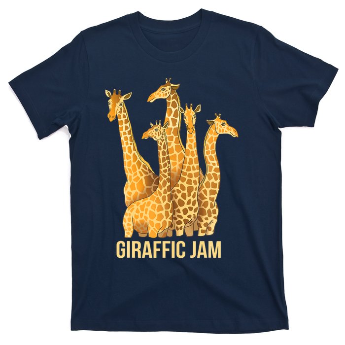 Giraffic Jam Funny Giraffe Driver Raffic Pun Gift T-Shirt