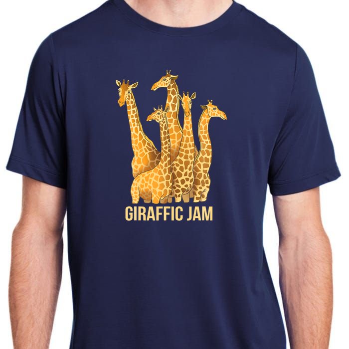 Giraffic Jam Funny Giraffe Driver Raffic Pun Gift Adult ChromaSoft Performance T-Shirt