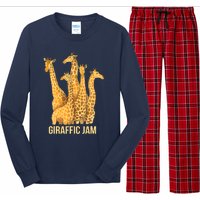 Giraffic Jam Funny Giraffe Driver Raffic Pun Gift Long Sleeve Pajama Set