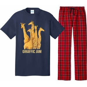 Giraffic Jam Funny Giraffe Driver Raffic Pun Gift Pajama Set