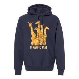 Giraffic Jam Funny Giraffe Driver Raffic Pun Gift Premium Hoodie