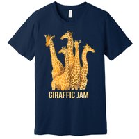 Giraffic Jam Funny Giraffe Driver Raffic Pun Gift Premium T-Shirt