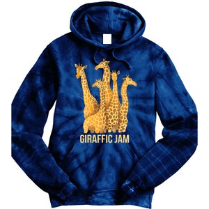 Giraffic Jam Funny Giraffe Driver Raffic Pun Gift Tie Dye Hoodie