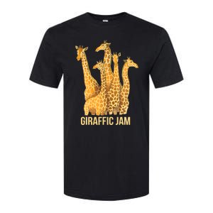 Giraffic Jam Funny Giraffe Driver Raffic Pun Gift Softstyle CVC T-Shirt