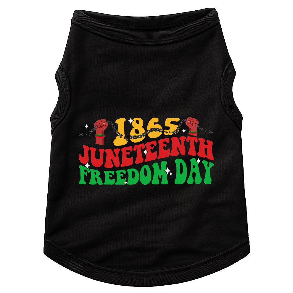 Groovy Juneteenth Freedom Day 1865 Freeish African American Doggie Tank