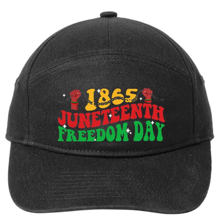 Groovy Juneteenth Freedom Day 1865 Freeish African American 7-Panel Snapback Hat
