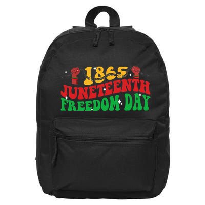 Groovy Juneteenth Freedom Day 1865 Freeish African American 16 in Basic Backpack