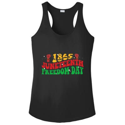 Groovy Juneteenth Freedom Day 1865 Freeish African American Ladies PosiCharge Competitor Racerback Tank