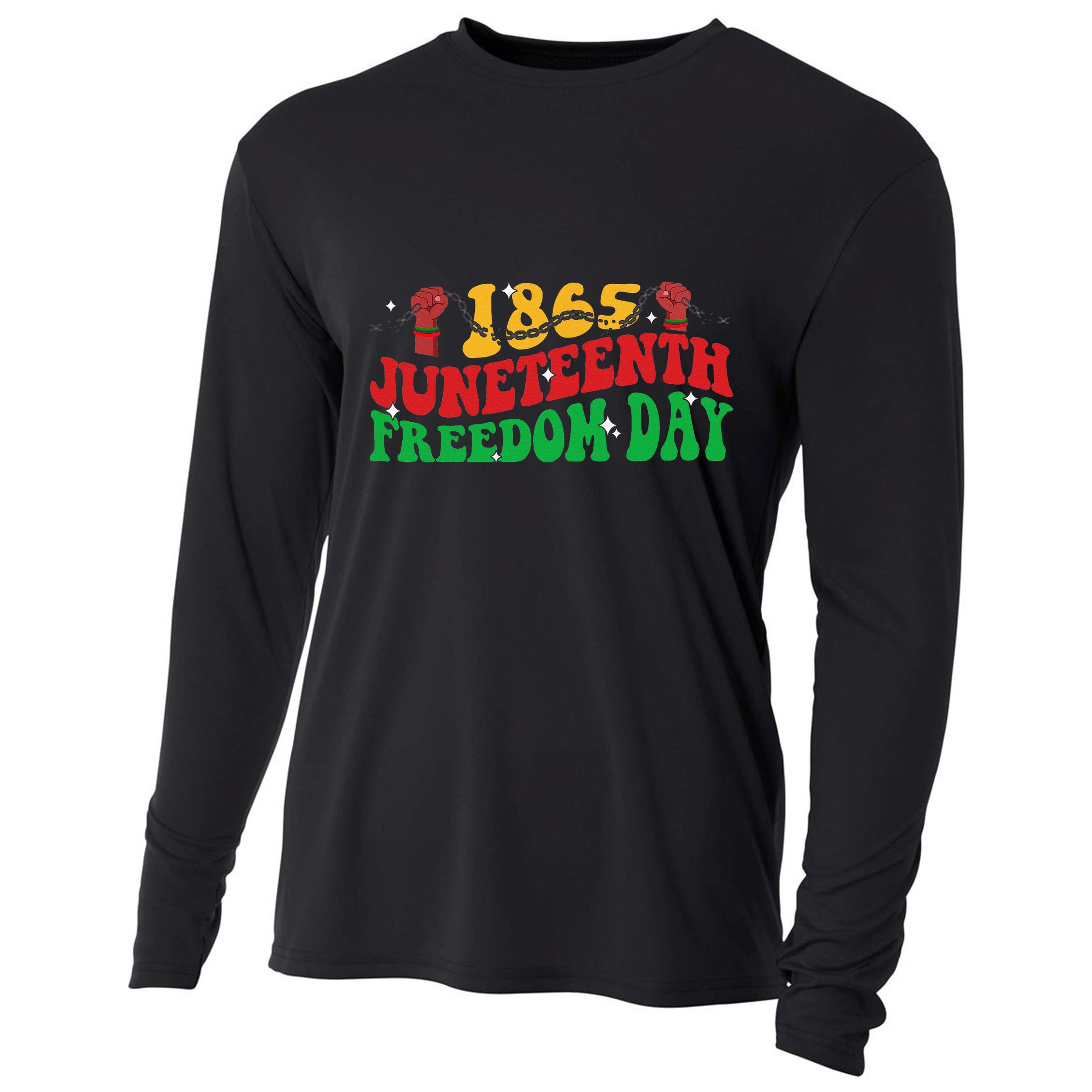 Groovy Juneteenth Freedom Day 1865 Freeish African American Cooling Performance Long Sleeve Crew