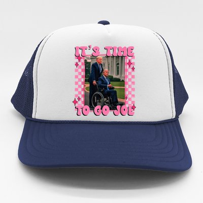 Go Joe Funny Trump 2024 Pink Get Out White House 4th July Felon Trucker Hat