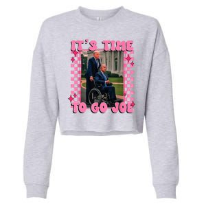 Go Joe Funny Trump 2024 Pink Get Out White House 4th July Felon Cropped Pullover Crew