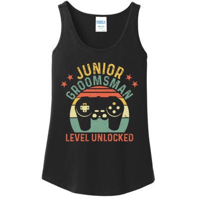 Gamer Junior Groomsman Level Unlocked Video Gaming Wedding Ladies Essential Tank