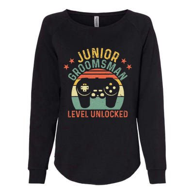 Gamer Junior Groomsman Level Unlocked Video Gaming Wedding Womens California Wash Sweatshirt