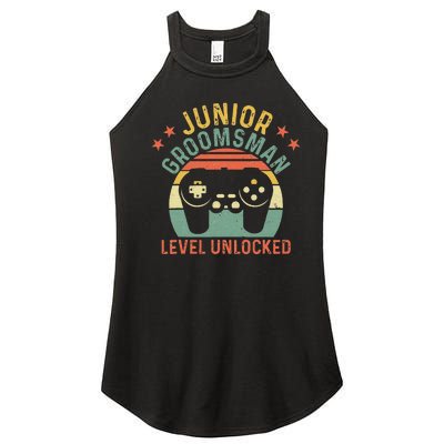 Gamer Junior Groomsman Level Unlocked Video Gaming Wedding Women’s Perfect Tri Rocker Tank