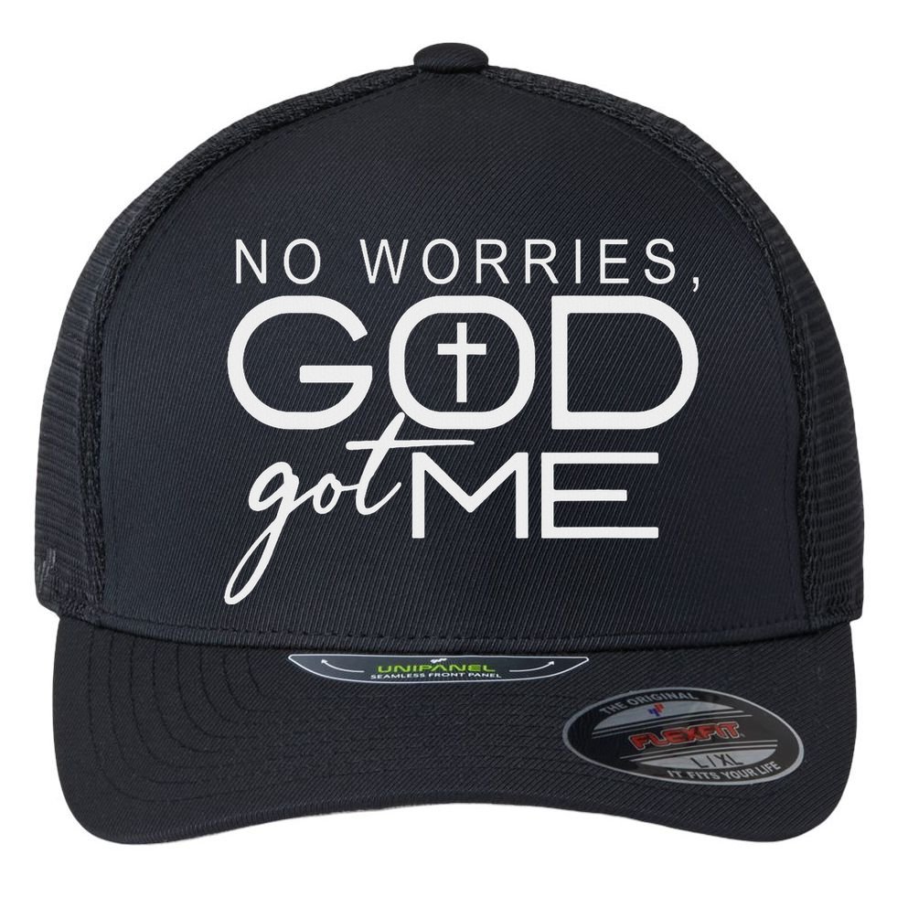 God Jesus Got Me Christian Motivational Church Faith Flexfit Unipanel Trucker Cap