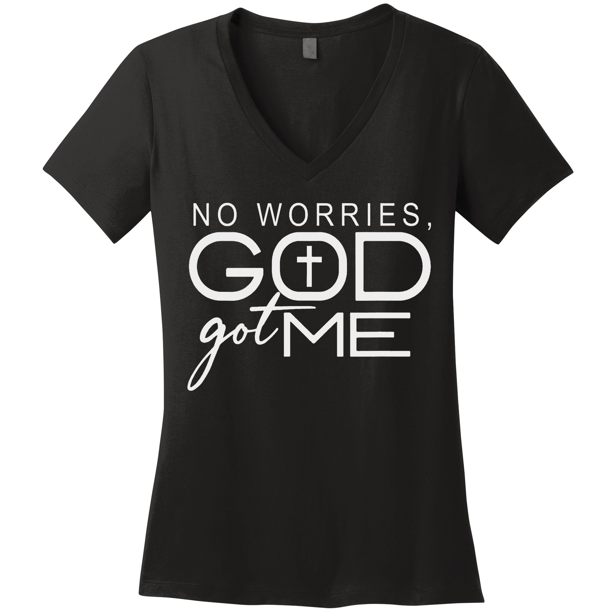 God Jesus Got Me Christian Motivational Church Faith Women's V-Neck T-Shirt