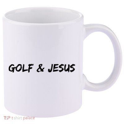 Golf & Jesus 11oz C Handle Ceramic Mug