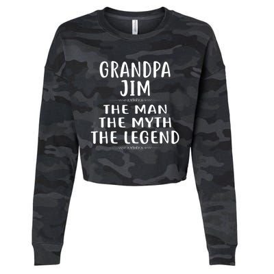 Grandpa JIM He Man He Myth He Legend Jim Jimmy Cropped Pullover Crew