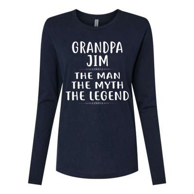 Grandpa JIM He Man He Myth He Legend Jim Jimmy Womens Cotton Relaxed Long Sleeve T-Shirt