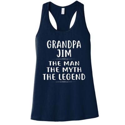 Grandpa JIM He Man He Myth He Legend Jim Jimmy Women's Racerback Tank