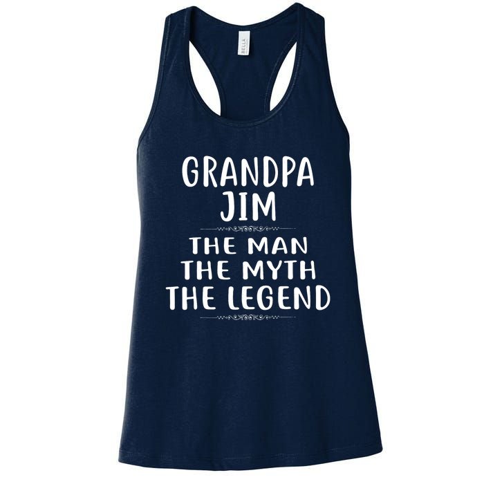 Grandpa JIM He Man He Myth He Legend Jim Jimmy Women's Racerback Tank