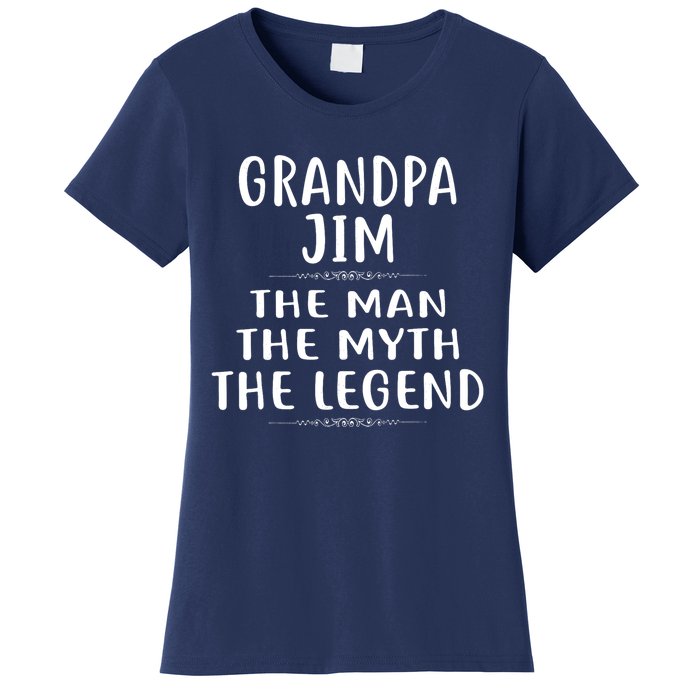 Grandpa JIM He Man He Myth He Legend Jim Jimmy Women's T-Shirt