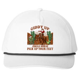 Giddyup Jingle Horse Pick Up Your Feet Cow Santa Xmas Gift Snapback Five-Panel Rope Hat