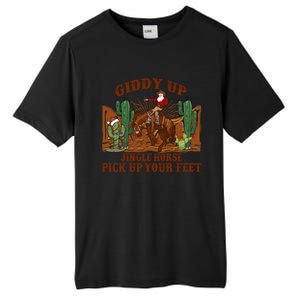 Giddyup Jingle Horse Pick Up Your Feet Cow Santa Xmas Gift Tall Fusion ChromaSoft Performance T-Shirt