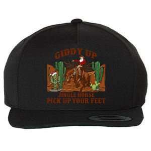 Giddyup Jingle Horse Pick Up Your Feet Cow Santa Xmas Gift Wool Snapback Cap