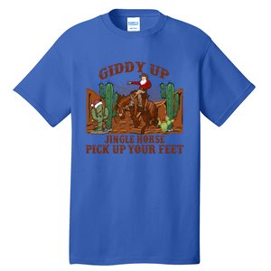 Giddyup Jingle Horse Pick Up Your Feet Cow Santa Xmas Gift Tall T-Shirt