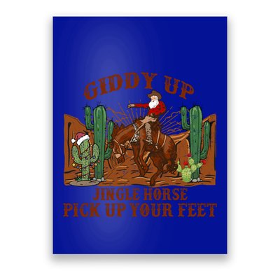 Giddyup Jingle Horse Pick Up Your Feet Cow Santa Xmas Gift Poster