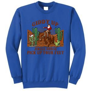 Giddyup Jingle Horse Pick Up Your Feet Cow Santa Xmas Gift Tall Sweatshirt