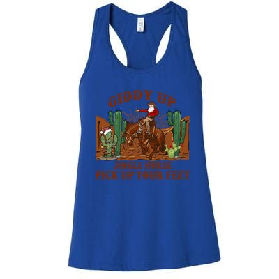 Giddyup Jingle Horse Pick Up Your Feet Cow Santa Xmas Gift Women's Racerback Tank