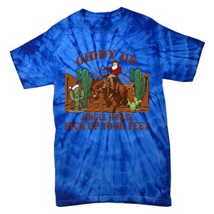 Giddyup Jingle Horse Pick Up Your Feet Cow Santa Xmas Gift Tie-Dye T-Shirt