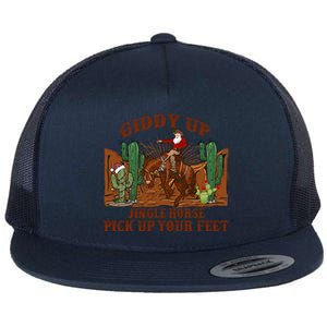 Giddyup Jingle Horse Pick Up Your Feet Cow Santa Xmas Gift Flat Bill Trucker Hat