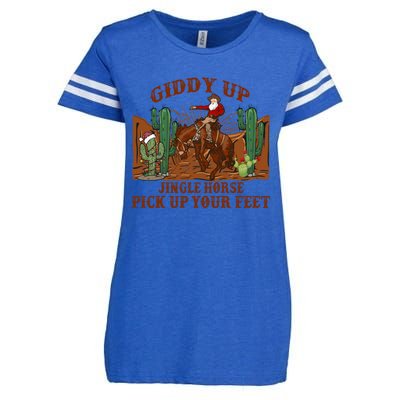 Giddyup Jingle Horse Pick Up Your Feet Cow Santa Xmas Gift Enza Ladies Jersey Football T-Shirt