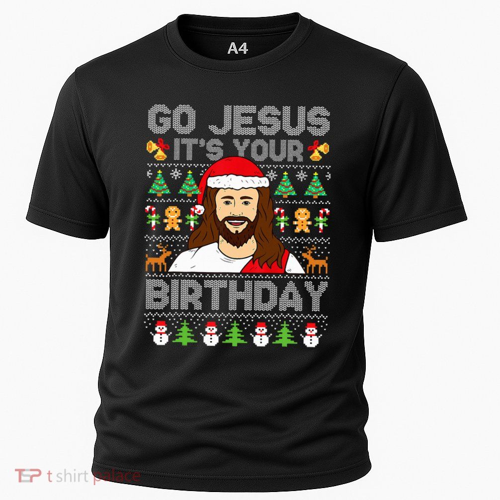 Go Jesus It's Your Birthday Ugly Christmas Sweater Funny  Performance Shirt