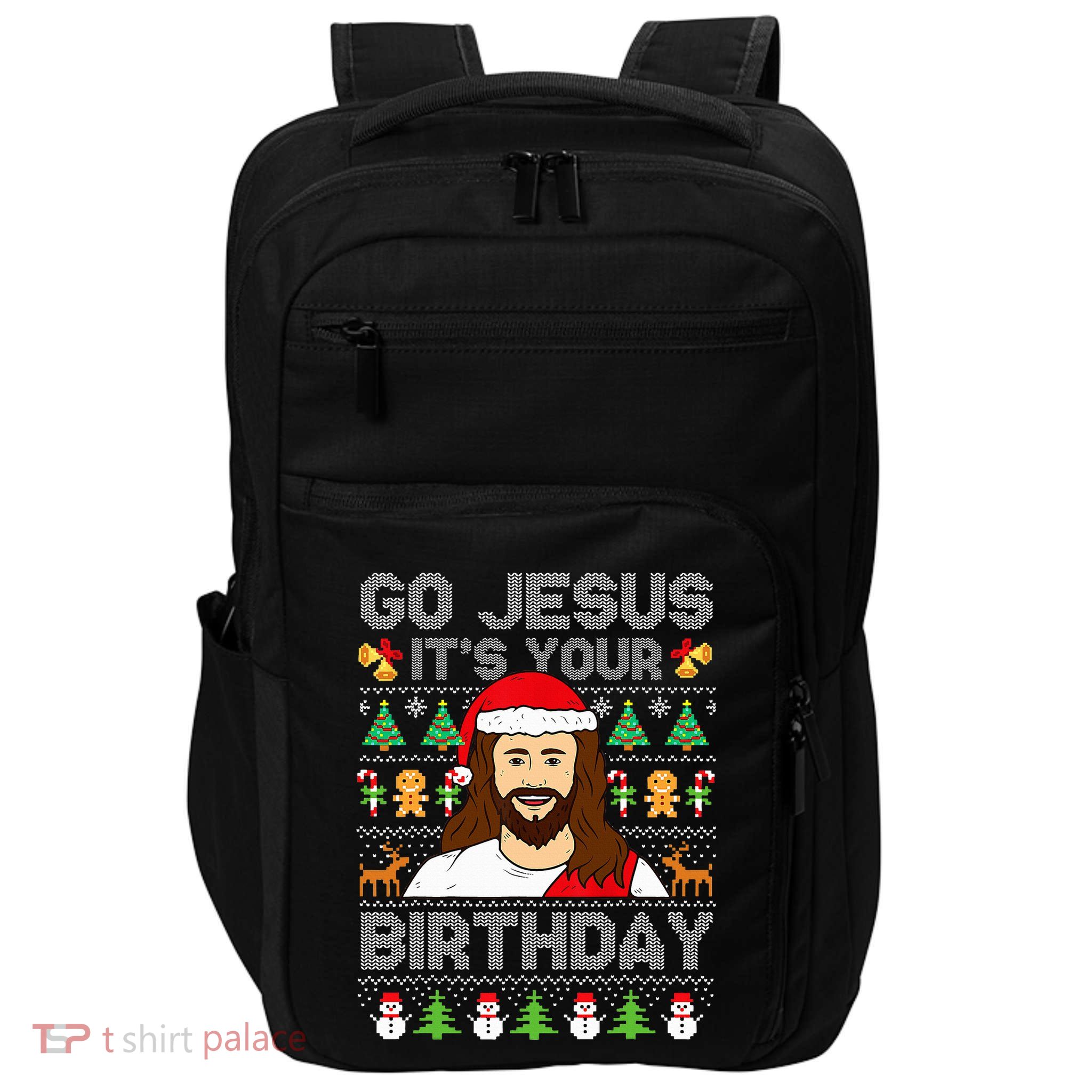 Go Jesus It's Your Birthday Ugly Christmas Sweater Funny  Impact Tech Backpack