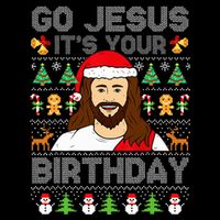 Go Jesus It's Your Birthday Ugly Christmas Sweater Funny  Wool Snapback Cap