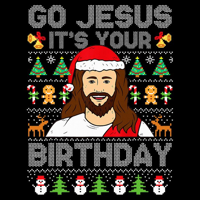 Go Jesus It's Your Birthday Ugly Christmas Sweater Funny  Wool Snapback Cap