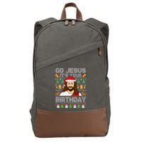 Go Jesus It's Your Birthday Ugly Christmas Sweater Funny  Cotton Canvas Backpack
