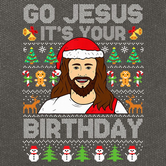 Go Jesus It's Your Birthday Ugly Christmas Sweater Funny  Cotton Canvas Backpack