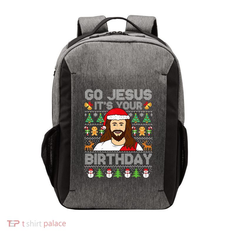 Go Jesus It's Your Birthday Ugly Christmas Sweater Funny  Vector Backpack